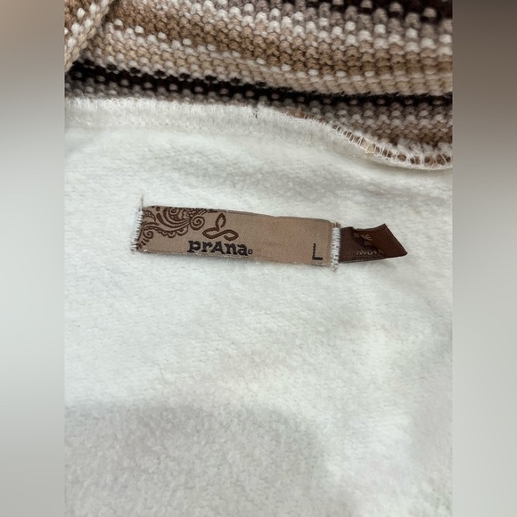Prana Rowen Jacket – Ivory‎ & Brown | Women’s Size Large (Fits Like Medium) - Picture 12 of 15